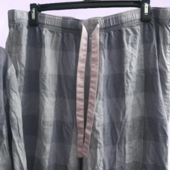 Victoria's Secret buffalo plaid pj pajamas sleepwear set in blue size large. - Picture 10 of 14
